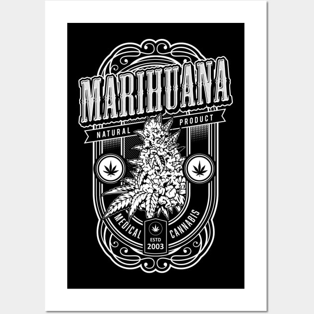 Vintage Marijuana Top Wall Art by CryptoTextile